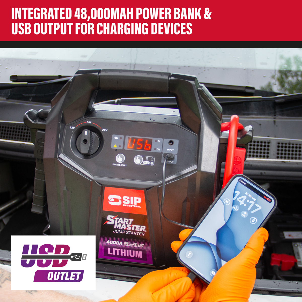SIP 4000A 12V/24V Lithium Jump Starter